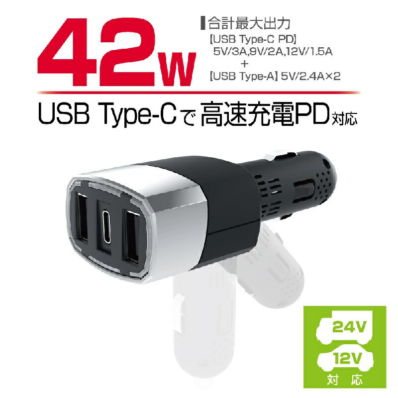 星光産業　EM-166　モニターUSBポート PD【モバイル充電器　スマートフォン充電器　USB　プラグ】