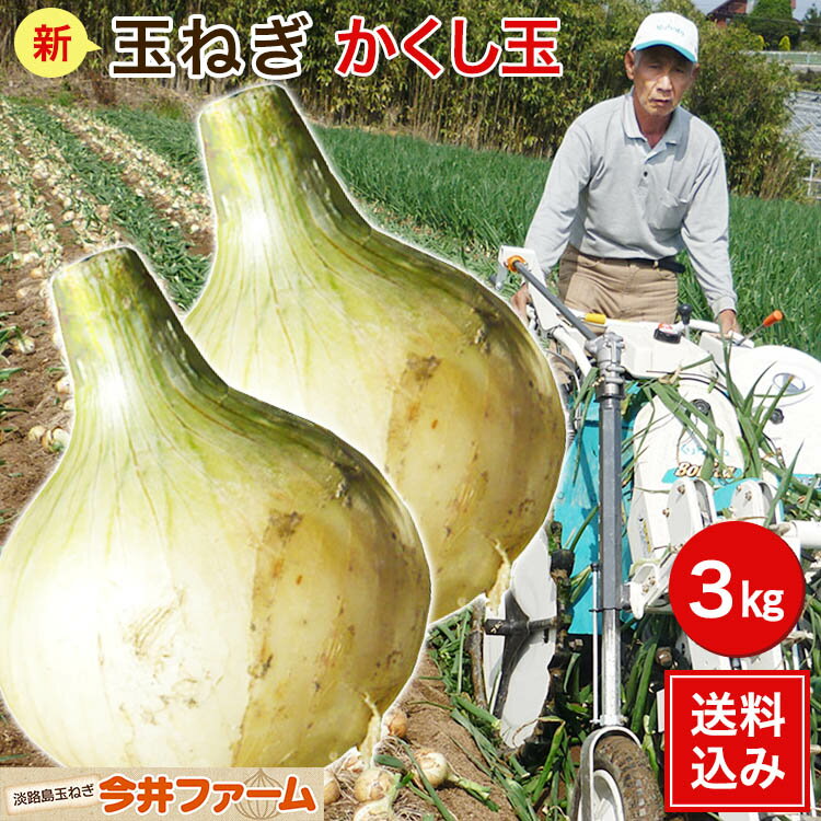 【送料無料】淡路島新たまねぎかくし玉3kg＃かくし玉3K＃ 玉葱 タマネギ 玉ねぎ 淡路島 玉ねぎ 玉ねぎ 新たまねぎ 新玉葱 新玉ねぎ 新玉