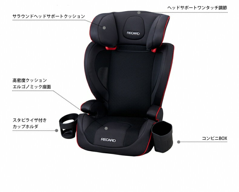 【在庫有り】 RECARO(レカロ) J3 ジェイスリー カラー：ジェットブラック(黒) チャイルドシート/ジュニアシート 3才-12才位まで シートベルト固定 正規品 送料無料(一部除く)