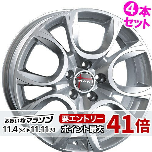 15インチ 6.0J 4/98 マック トリノ 新品 正規品 ホイール 4本セット価格 [カラー] シルバー (S) [車種専用] フィアット500e 【タイヤ組込可能】