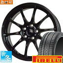 【タイヤ交換対象】 205/50R17 ピレリ アイスゼロ アシンメトリコ 17インチ スタッドレスタイヤ ホイール 4本セット ホットスタッフ ジースピード G-07 (MBK) 17x7.0 5穴 PCD114.3