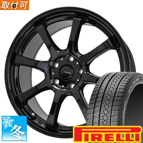 【タイヤ交換対象】 225/60R17 ピレリ アイスゼロ アシンメトリコ 17インチ スタッドレスタイヤ ホイール 4本セット ホットスタッフ ジースピード G-08 (MBK) 17x7.0 5穴 PCD114.3