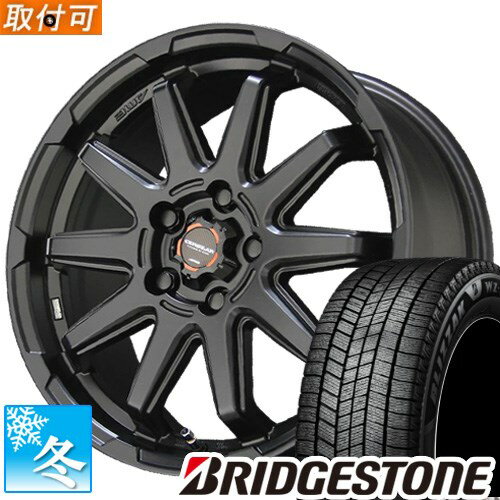 【タイヤ交換対象】 215/45R17 ブリヂストン ブリザック WZ-1 17インチ スタッドレスタイヤ ホイール 4本セット 共豊 サーキュラー C10S (MBK) 17x7.0 5穴 PCD114.3