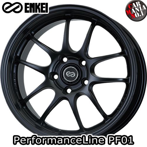  ENKEI(エンケイ) パフォーマンスライン PF01. 15×6.5J +45 4/100 カラー：MBK 15インチ 4穴 P.C.D100 ホイール新品4本 PerformanceLine PF01.