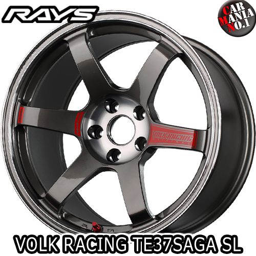 RAYS(レイズ) ボルクレーシング TE37サーガ SL 18×9.0J +45 5/114.3 カラー：PG 18インチ 5穴 P.C.D114.3 FACE-3 ホイール新品4本 VOLK RACING TE37SAGA SL