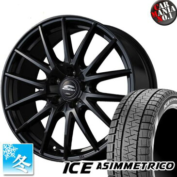 【セレナ/ノア/ヴォクシー 等】スタッドレスタイヤ ホイールセット 4本セット 195/60R16 ピレリ アイスアシンメトリコ 16インチ シュナイダーSQ27(MB) 16×6.5 5穴 PCD114.3