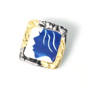 伊万里焼ブローチ。金・プラチナ縁取り人形シルエット。【工房限定オリジナル商品】他にはありません。プレゼントにも最高!【楽ギフ_包装選択】【楽ギフ_メッセ入力】