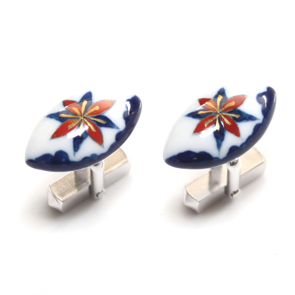 外国人　土産　プレゼント　記念品【工房限定オリジナル商品】伊万里焼　メンズ　カフスボタン　カフリ..