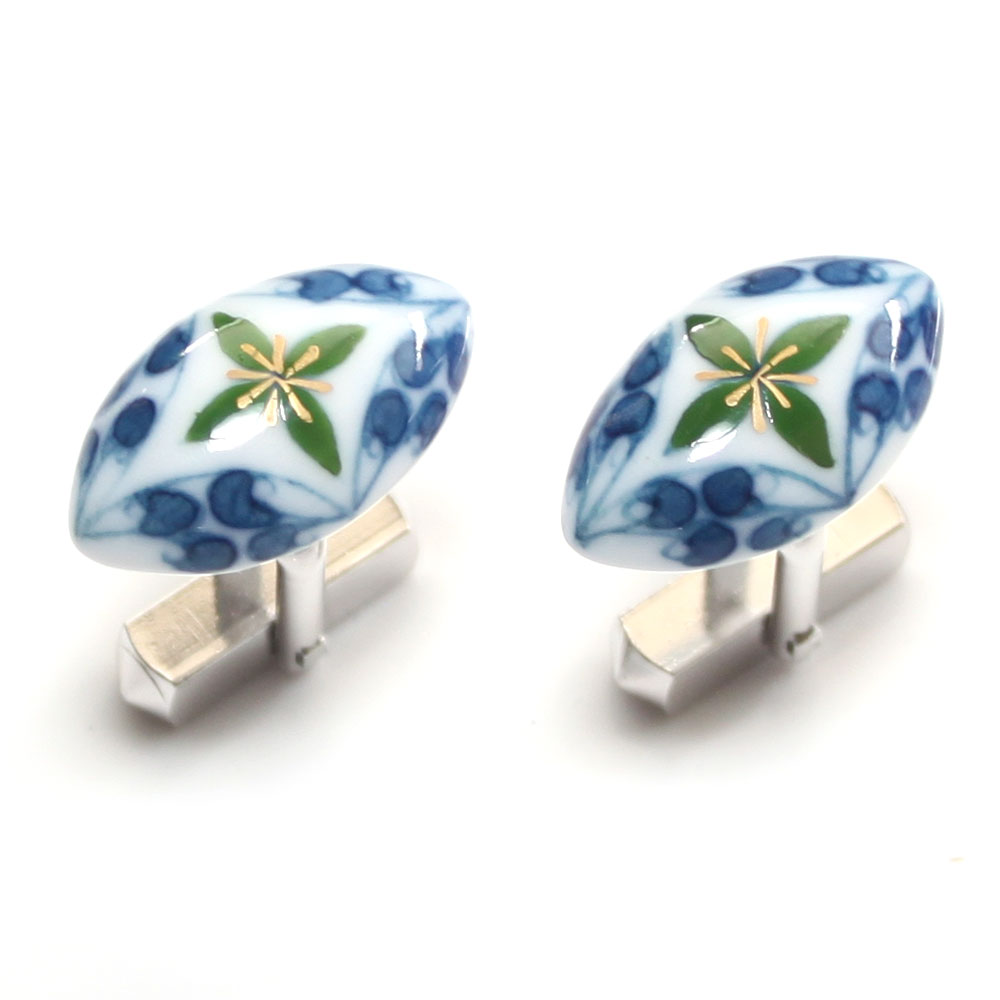 外国人　お土産　プレゼント　記念品【工房限定オリジナル商品】伊万里焼　メンズ　カフスボタン　カフリンクス【楽ギフ_包装選択】【..