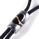 【工房限定オリジナル商品】伊万里焼ループタイ メンズ・レディース黒色ベースにプラチナを焼付けたデザインが光る。メンズ・レディースループタイロング ネックレス