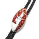 【工房限定オリジナル商品】手作り手書き伊万里焼メンズループタイ。【還暦・古希・喜寿祝い】染錦人形赤シニアのおしゃれに華!【楽ギフ_包装選択】【楽ギフ_メッセ入力】