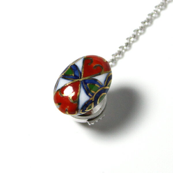 外国人お土産やプレゼントにメンズ・伊万里焼タイタック・染錦古伊万里紋様【工房限定オリジナル商品】他にはありません。【楽ギフ_包装選択】【楽ギフ_メッセ入力】