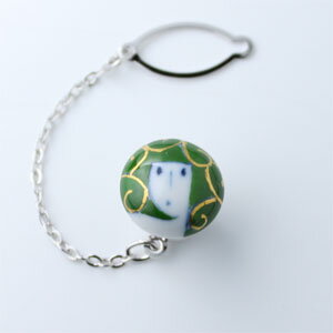 メンズ伊万里焼タイタック。鮮やかグリーンの人形柄が人気作品。【工房限定オリジナル商品】他にはありません。外国人お土産やプレゼントに最高!【楽ギフ_包装選択】【楽...