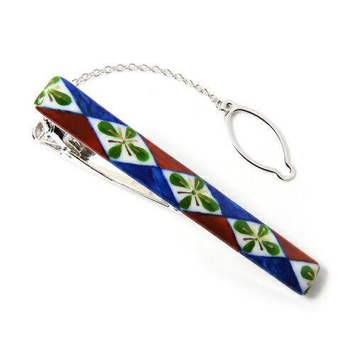 外国人お土産やプレゼントに最高!メンズ伊万里焼ネクタイピン。手描き一品作品。【工房限定オリジナル商品】【楽ギフ_包装選択】【楽ギフ_メッセ入力】