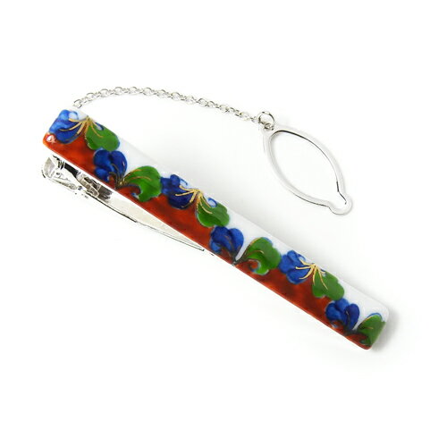 外国人お土産やプレゼントに最高!メンズ伊万里焼ネクタイピン。手描き一品作品。【工房限定オリジナル商品】【楽ギフ_包装選択】【楽ギフ_メッセ入力】