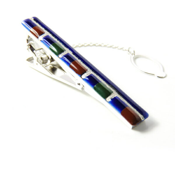 メンズ伊万里焼ネクタイピン市松紋様。手描き一品作品。【工房限定オリジナル商品】他にはありません。外国人お土産やプレゼントに最高!【楽ギフ_包装選択】【楽ギフ_メ...