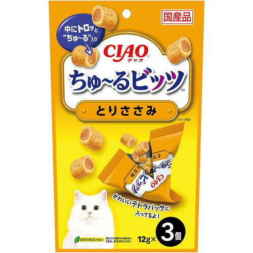 いなば CIAO ちゅ～るビッツ とりささみ 12g×3袋INABA チャオ ちゅ～る ちゅーる チュール ビッツ ネコ 猫 ねこ おやつ 一口サイズ