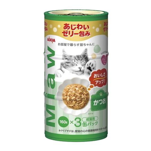 樂天商城 - MiawMiaw 3P かつお 160g×3缶入猫 ネコ 猫缶 ウェット フード 缶 ゼリー 鰹 カツオ 鶏 鶏肉