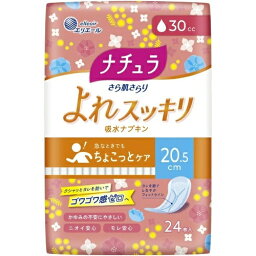 大王製紙 ナチュラ さら肌さらり よれスッキリ吸水ナプキン 20.5cm 30cc 24枚ナプキン 吸水 消臭