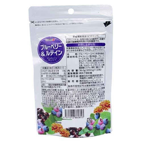 ブルーベリー&ルテイン 300mg × 120粒健康食品 タブレット サプリメント サプリ ビタミンA ブルーベリー ルテイン アサイー カシス 日本 日本健康食品 2