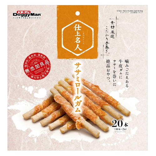 樂天商城 - 仕上名人 ササミロールガム 20本ドギーマン 犬 おやつ ガム 鶏ササミ ササミ 牛皮
