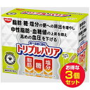 広告文責・販売事業者名:株式会社ビューティーサイエンスTEL 050-5536-7827商品名 トリプルバリア 青りんご味 30本入×3個セット 機能性表示食品 内容量 30本入×3個セット 原材料 機能性関与成分：サイリウム種皮由来の食物繊維 サイリウム種皮粉末(国内製造)、砂糖、デキストリン、りんご果汁粉末/酸味料、甘味料(ステビア)、香料、微粒二酸化ケイ素、ビタミンC、クチナシ色素 栄養成分 1本(7g)当たり 熱量12kcal、たんぱく質0.05g、脂質0.06g、炭水化物6.5g、ー糖質2.9g、-食物繊維3.6g、食塩相当量0.006g お召し上がり方 コップなどに本品1本と180mlの水を入れて手早くかき混ぜ、混ざったらすぐ、お食事の前にお召し上がりください。 【脂肪が気になる方、糖が気になる方、おなかの調子を整えたい方】 1日1本を目安にお召し上がりください。 【血圧が気になる方】 1日3本(1食当たり1本)を目安にお召し上がりください。 アレルギー表示 りんご 賞味期限/使用期限 (製造から) 24ヶ月 注意事項 ・高温・多湿及び直射日光を避けて、常温で保存してください。 ・時間が経つとゼリー状に固まります。その際はスプーンですくってお召し上がりください。 備考 ※効果には個人差があります。 すべての方に効果を保証するものではありません。 ※パッケージデザイン等は予告なく変更されることがあります。 ※メーカー都合により商品のリニューアル・変更及び原産国の変更がある場合があります。 区分 機能性表示食品 届出番号：F232 製造国・原産国 日清食品 発売元・販売元 日本 JANコード トリプルバリア 青りんご味 5本入　4902105955093