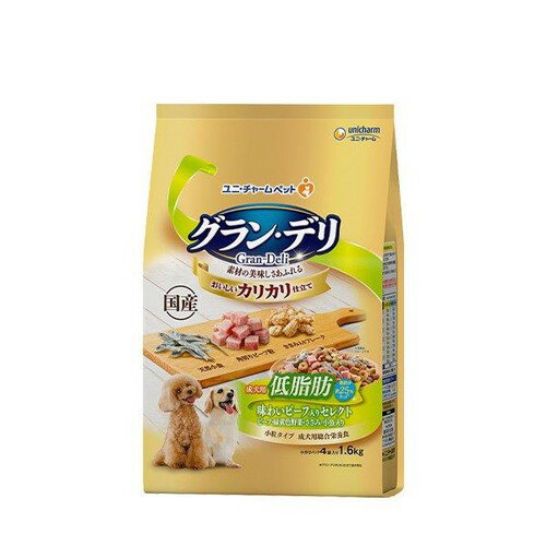 樂天商城 - グラン・デリ カリカリ仕立て 成犬用 低脂肪 味わいビーフ入りセレクト 脂肪分約25%カット 1.6kgペットフード 栄養