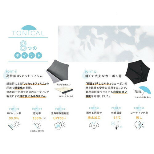 TONICAL トニカル 折りたたみ傘 超軽量 晴雨兼用 50cm オフホワイト株式会社スギハラ 晴雨兼用傘 超軽量 日傘 2