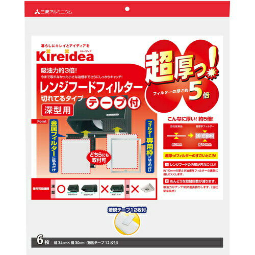樂天商城 - 超厚っ! 深型用レンジフードフィルター 6枚入