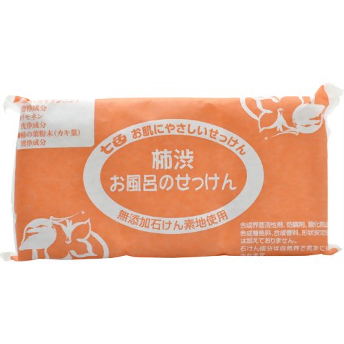 乐天商城 - 七色 お風呂のせっけん 柿渋 100g×3個入まるは油脂 無添加石鹸