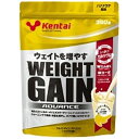 商品名 Kentai(ケンタイ) ウェイトゲインアドバンス バナナラテ風味 360g 商品詳細 内容量：360g形状：顆粒※競技アスリートのカラダづくりを考えたプロテイン バナナ風味です。 商品説明 「Kentai(ケンタイ) ウェイトゲインアドバンス バナナラテ風味 360g」は、競技アスリートのカラダづくりを考えたプロテイン バナナ風味です。ダブルタンパク(ホエイ+カゼイン)、ダブルカーボ(果糖+マルトデキストリン)を配合。粉立ちの改善と水溶けのよさを実現し、手軽に栄養補給が可能です。アスリートの大きなカラダづくりを強力にサポートします。トレーニングで筋肉・体重を増やし、タフで強いカラダづくりを目指す方に。 保管上の注意 高温多湿を避け、常温で保管。開封後はなるべく早めにお召し上がりください。 お問い合わせ先 お客様窓口：012-44-8810販売者株式会社健康体力研究所〒112-0002 東京都文京区小石川1-25-15 その他 名称・品名 マルトデキストリン含有食品(エネルギー補給食品) 原材料 マルトデキストリン 果糖 乳たんぱく 粉末バナナ 脱脂粉乳 乳清(ホエイ)たんぱく(乳由来) ドロマイト ブドウ糖 炭酸Ca 香料 クエン酸鉄 ビタミンC ナイアシン ビタミンE パントテン酸カルシウム ビタミンB6 ビタミンB2 ビタミンB1 ビタミンA 葉酸 ビタミンD ビタミンB12 栄養成分値 (製品30g当たり) エネルギー 114kcal たんぱく質 5.1g 脂質 0.2mg 炭水化物 22.9g ナトリウム 20mg カルシウム 310mg カリウム 80mg マグネシウム 45mg 鉄 0.5mg ビタミンA 180μg ビタミンB1 0.3mg ビタミンB2 0.4mg ビタミンB6 0.5mg ビタミンB12 0.7μg ビタミンC 30mg ビタミンD 0.7μg ビタミンE 3mg パントテン酸 0.5mg ナイアシン 5mg 葉酸 60μg プロテイン全部とは たんぱく質は英語で「プロテイン」といいますが、これはギリシア語で「第一」という意味の言葉から生まれたものです。糖質、脂質とともに三大栄養素のひとつです。タンパク質は生物体の主要構成成分でもあり、約20種のアミノ酸で構成されています。食べ物によってアミノ酸の構成は異なります。 JANコード 4972174352321 販売元 健康体力研究所 健康食品 &gt; プロテイン &gt; プロテイン原材料別 &gt; Kentai(ケンタイ) ウェイトゲインアドバンス バナナラテ風味 360g広告文責・販売事業者名:株式会社ビューティーサイエンスTEL 050-5536-7827※一部成分記載省略あり※メーカー名：パッケージ裏に記載。※製造国または原産国：日本※区分：健康食品