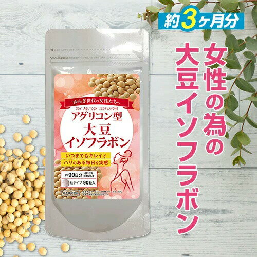 アグリコン型 大豆イソフラボン 90粒[メール便対応商品]ガセリ菌 エクオール 大豆イソフラボン 女性サ..