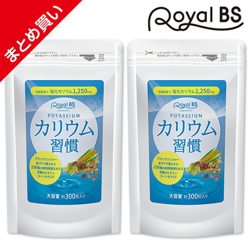 2袋で塩化カリウム含有量150,000mgカリウム習慣 約2ヶ月分 600粒 まとめ買い 2個セット[ネコポス対応商品]カリウム …