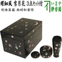 【茶器/茶道具 茶箱道具】 利休茶箱 雪月花 3点セット付 西村松雲作(螺鈿風)