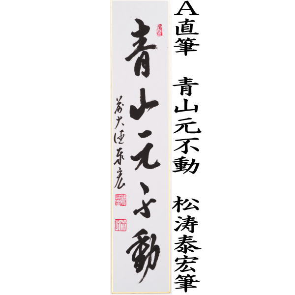 いまや茶の湯日本茶・今屋静香園の〇【茶器/茶道具　短冊】　直筆　青山元不動又は清流無間断　松涛泰宏筆（宗潤）（まつなみたいこう）｜アングル2