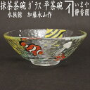 〇【茶器/茶道具 ガラス抹茶茶碗(硝子抹茶茶碗)】 ガラス(硝子) 平茶碗 水族館 加藤永山作 耐熱硝子