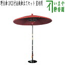 【茶器/茶道具 立礼用品】 野点傘 3尺5寸&鉄傘立てセット 室内用