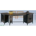 メーカー直送品/取寄せ商品【茶器/茶道具 立礼棚】 末広棚 即中斎好写し 椅子2客付 硬化塗天面のみ 表千家用 組立式(3)