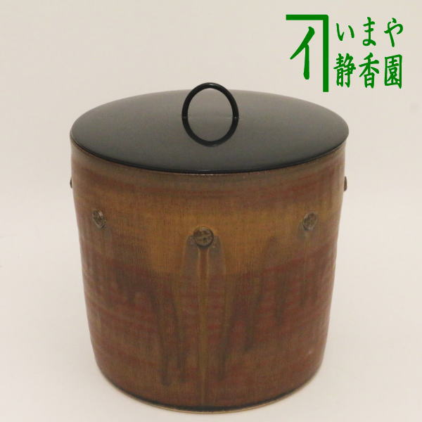 楽天いまや茶の湯日本茶・今屋静香園【茶器/茶道具　水指（水差し）】　上野焼き（あがの）　鉄赤　塁座　熊谷光甫窯