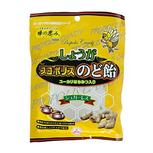 しょうが プロポリスのど飴 80g サンフローラ シュガーレス ユーカリはちみつ入り 飴 のど飴 キャンディ キャンディー プロポリス しょうが 生姜 キャンデー はちみつ あめ お中元 お盆 帰省 お土産 敬老の日 お歳暮