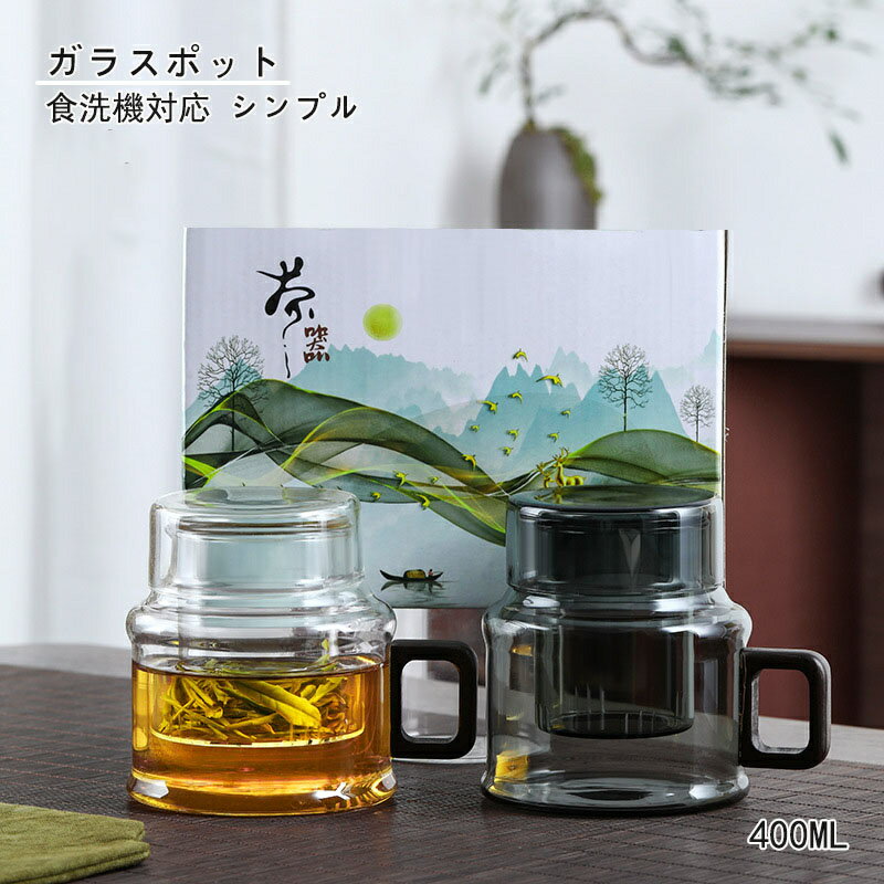 ガラスポット 急須 ティーポット 400ml おしゃれ ガラス 耐熱ガラス お茶 紅茶 ハーブティー 緑茶 茶こし付き ポット ガラス 耐熱 食洗機対応 シンプル お手入れ 北欧 クリア ギフト