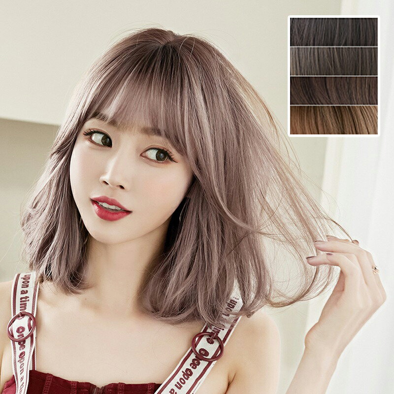 ウィッグ ミディアム ボブ 人工毛 長さ36CM かつら 女性 ファッション 普段 使い ブラウン髪 黒髪 セミロング フルウィッグ レディース カール ゆるふわ コスプレ wig 自然 小顔効果 ネット ショコラブラウン 4色