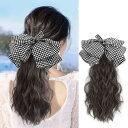 ウィッグ ポニーテール リボン ヘアアクセ 蝶結び クリップ式 ポニーテールウィッグ レディース ハーフウィッグ つけ毛 つけ髪 付け毛 カール ロング 巻き髪...