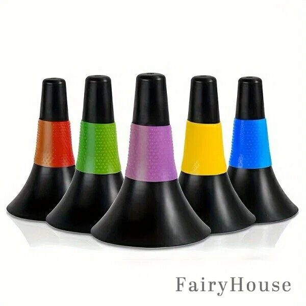 【無料送料】5個セット 9.1インチ マルチカラー ホーン型コーン サッカー＆バスケットボールトレーニング用 - 耐久性PPスポーツ用品、多機能 トレーニング コーン、障害物マーカー、スピード アギリティトレーニング