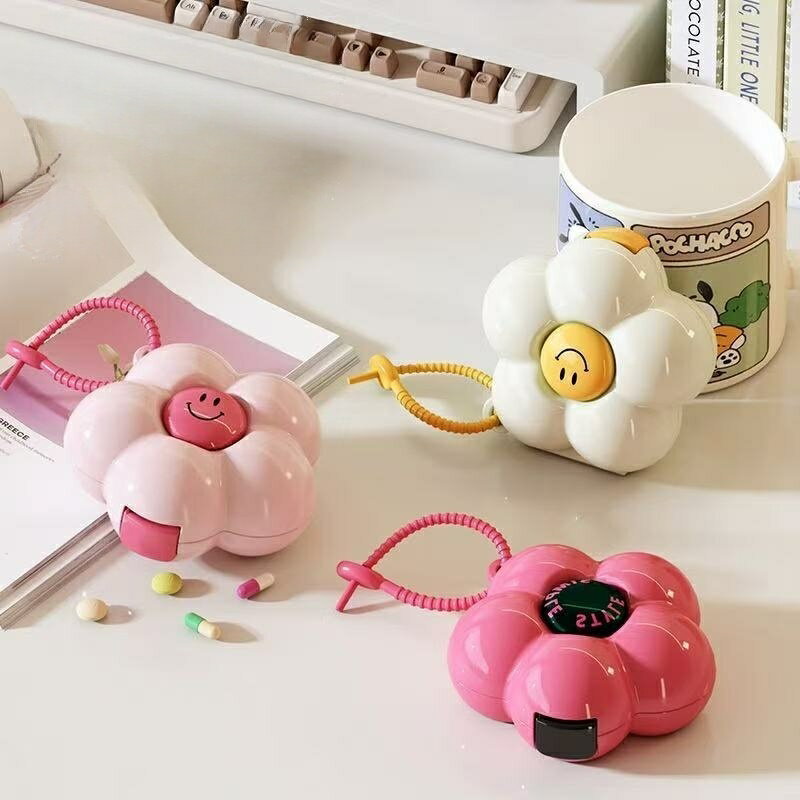 ドーパミンカラーマッチング薬箱、携帯用仕切り付きピル収納ボックス、ミニ旅行用薬箱、イヤリング・ネ..