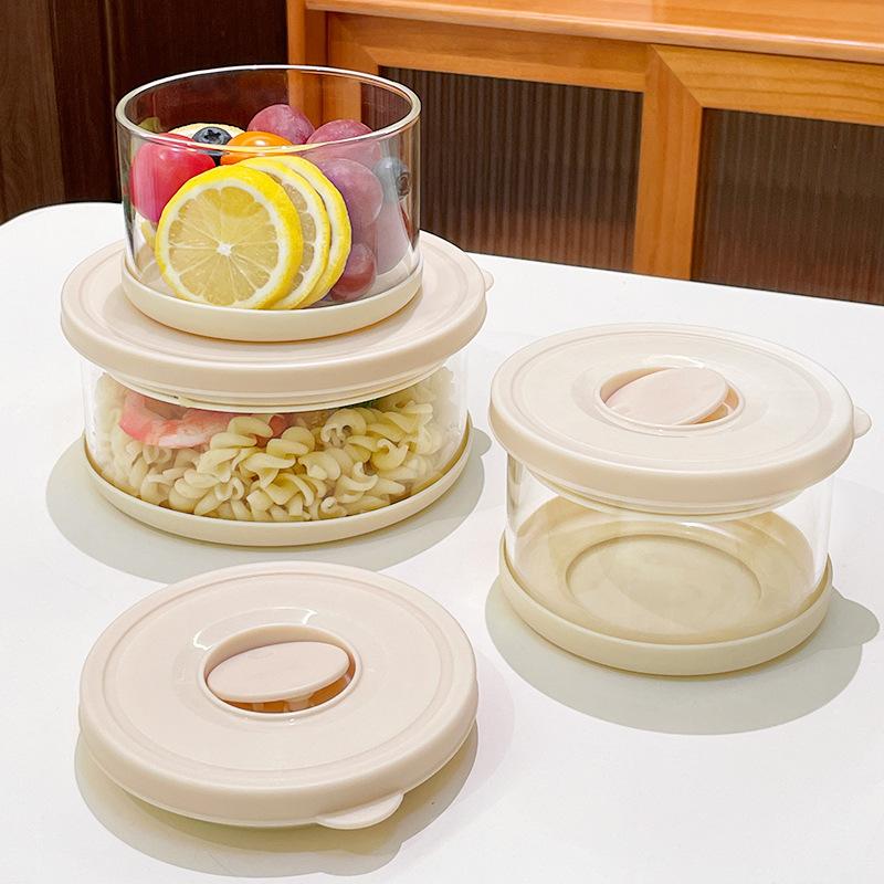 高ホウケイ酸ガラス耐熱鮮度保持ボックス、超軽量高ホウケイ酸ガラスランチボックス、食品グレードの高ホウケイ酸ガラスランチボックス、ランチ付きオフィスワーカー向けガラス鮮度保持ボックス、プッシュ式排気バルブ、冷蔵庫冷蔵ガラス鮮度保持ボックス