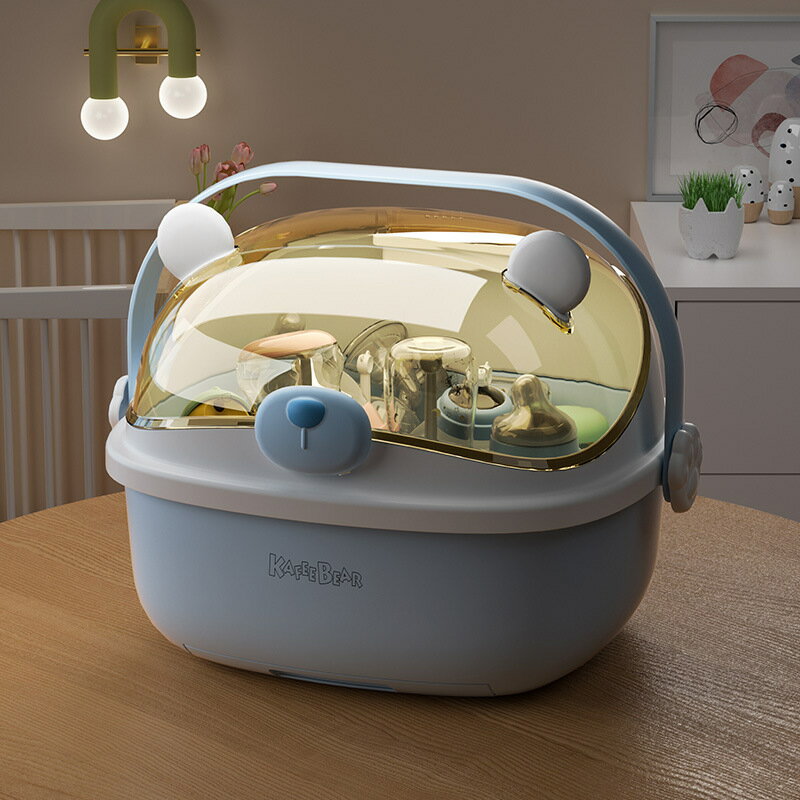 防塵ボトル収納ボックス、ベビーカトラリー水切りラック、ベビー授乳ツール収納ボックス、蓋付きボトル..