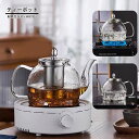 ティーポット 急須茶器 1200ml ガラス製品 直火/HI対応 耐熱ガラス ガラス急須 茶こし(3)