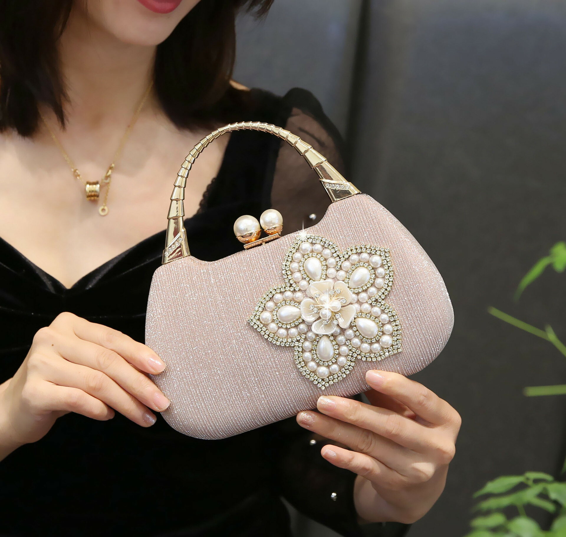 楽天imimika3wayパーティーバッグ パール 花 かま口 レディース スパンコール キラキラ クラッチバッグ 結婚式 ショルダー 手提げ ハンドバッグ 二次会 入学式 卒業式 お呼ばれ ブルー シャンパン シルバー ブライダル キャバ 大きめ パーティバッグ 大人