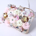 3wayパーティーバッグ 花 ダイヤモンド がま口 レディース クラッチバッグ 結婚式 ショルダー 手提げ ハンドバッグ 二次会 入学式 卒業式 お呼ばれ シャンパン グリーン シルバー ブライダル キャバ 大きめ パーティバッグ 大人 20代 30代 40代 OL ママ 母